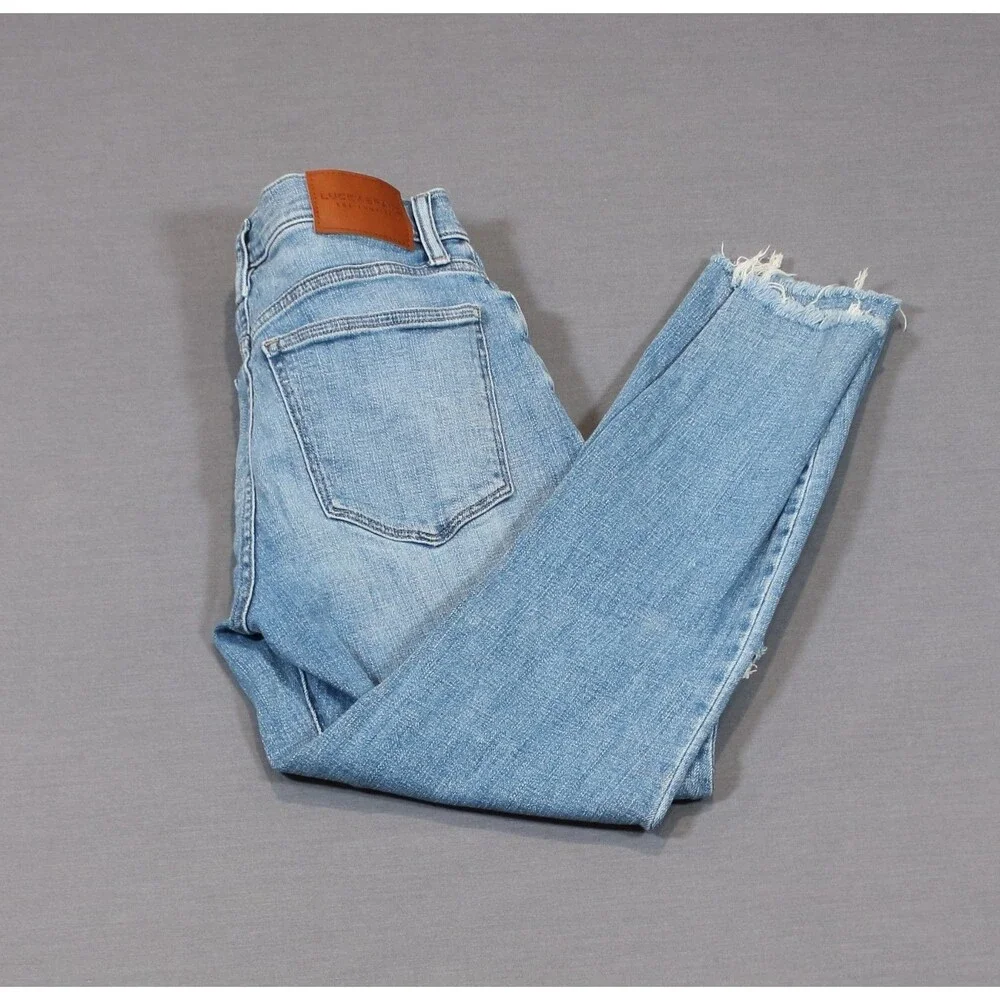 Lucky Brand Jeans Women High Rise Skinny Bridgette Button Fly Distressed 4/27 - Picture 15 of 15